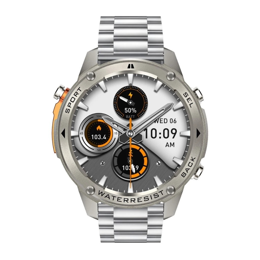 Aligator AW12SR - Pametni sat Watch GPS 500 mAh IP69K srebrni