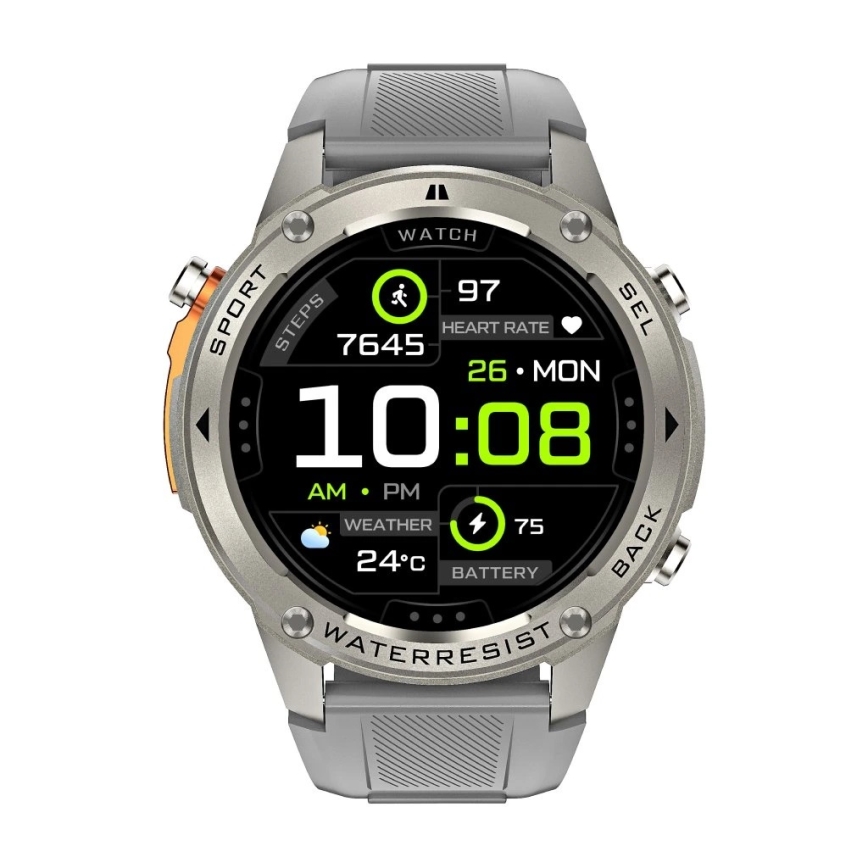 Aligator AW12SR - Pametni sat Watch GPS 500 mAh IP69K srebrni