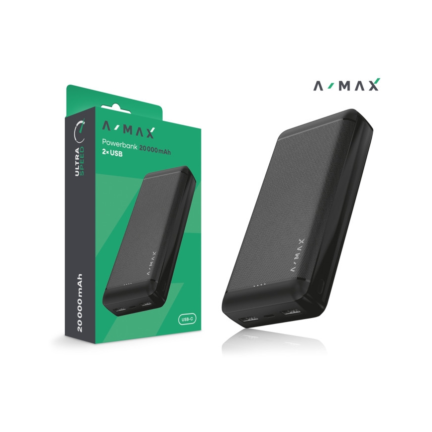 Aligator AX0003 - Powerbank A-MAX 10000 mAh 3,7V crna