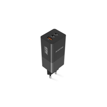 Aligator CHPD0027 - Brzi GaN adapter s Power Delivery 65W, 2x USB-C + USB-A, crni