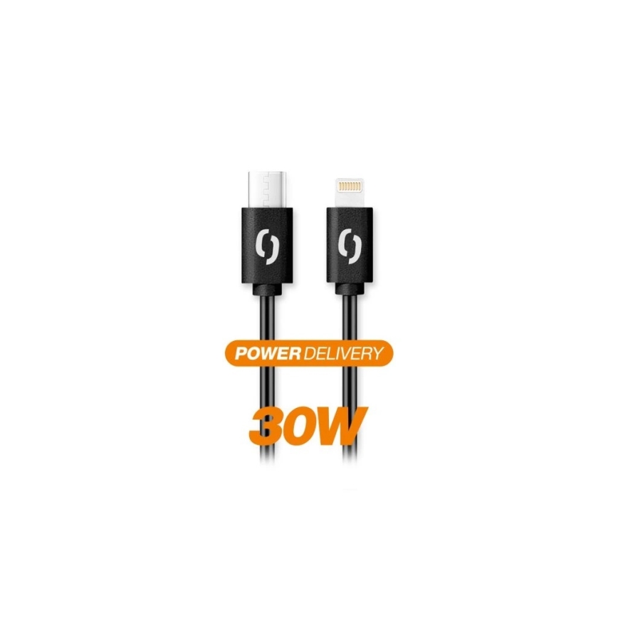 Aligator DATKP50 - USB kabel USB-C / Lightning, 30 W Power Delivery, 1,5 m, crne boje
