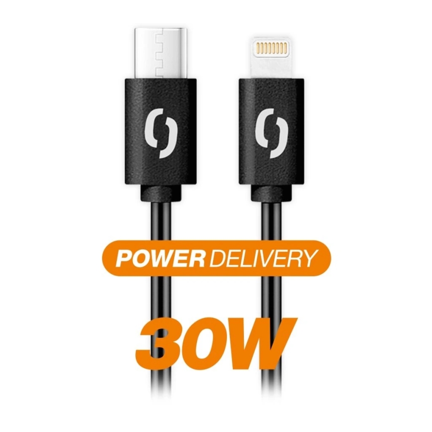 Aligator DATKP56 - USB kabel USB-C/Lightning, 30 W Power Delivery, 0,5 m, crna