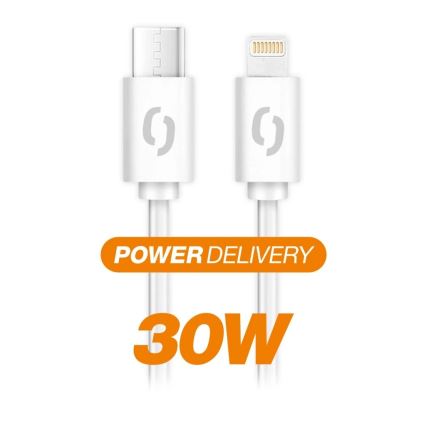Aligator DATKP57 - USB kabel USB-C / Lightning 30W Power Delivery 0,5m bijela