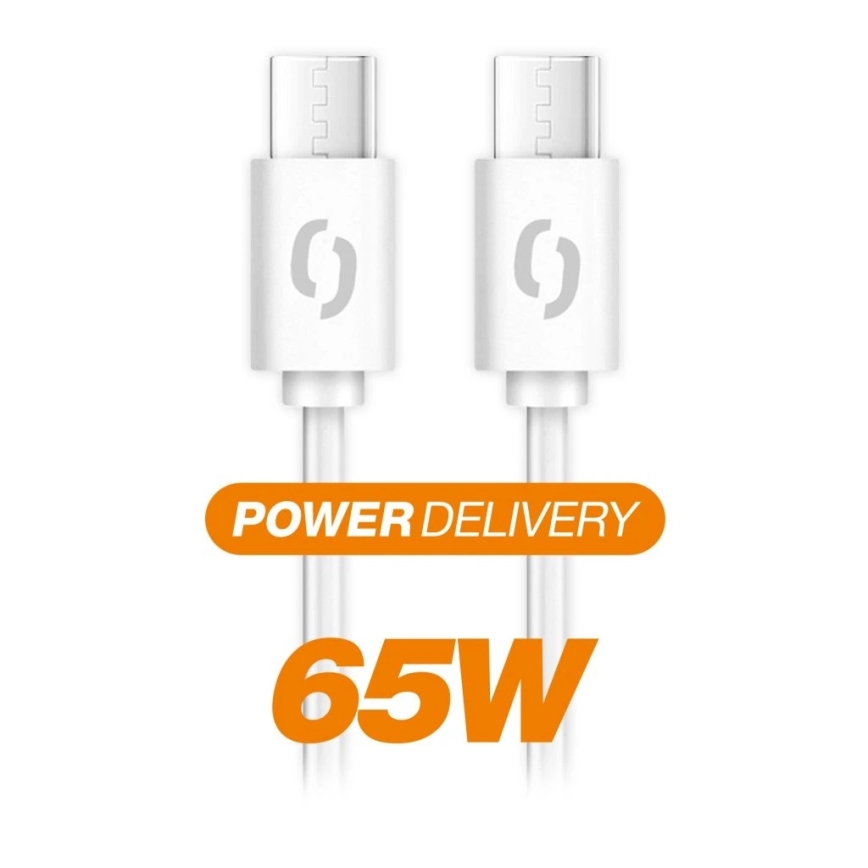 Aligator DATKP59 - USB kabel USB-C / USB-C, 65 W Power Delivery, 2,5 m, bijela