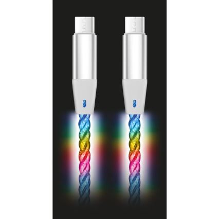 Aligator DATKP62 - USB kabel USB-C / USB-C s LED osvjetljenjem 65W Power Delivery 1,2m