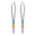 Aligator DATKP63 - USB kabel USB-C / Lightning s LED osvjetljenjem 30W Power Delivery 1,2m