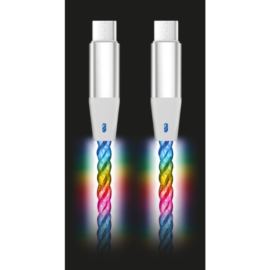 Aligator DATKP64 - USB kabel USB-C / USB-C s LED osvjetljenjem 65W Power Delivery 0,5m