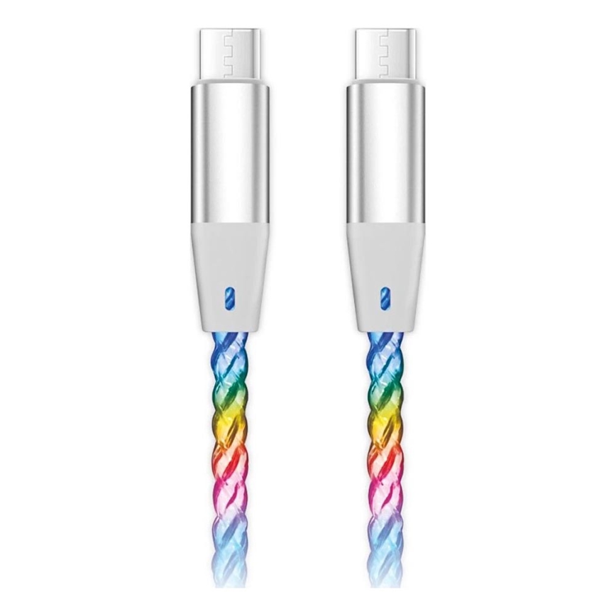 Aligator DATKP64 - USB kabel USB-C / USB-C s LED osvjetljenjem 65W Power Delivery 0,5m