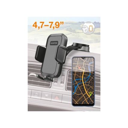 Aligator HA25 - Držač telefona za automobil s fleksibilnim ramenom, crne boje