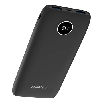 Aligator PBPD10BK - Power bank s LCD zaslonom Power Delivery 10000 mAh / 20 W / 3,7 V crna