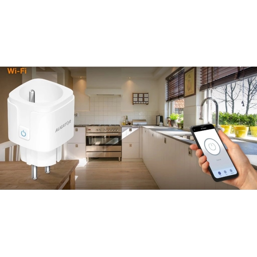 Aligator WAL001 - Pametna utičnica 3680W/230V/Tip E/16A Wi-Fi Tuya