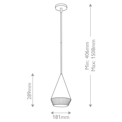 Alora Mood - Luster na štapu DAPHNE 1xE27/60W/230V Ø 18,1 cm crna/smeđa