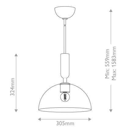 Alora Mood - Luster na štangu JUDE 1xE27/60W/230V crna