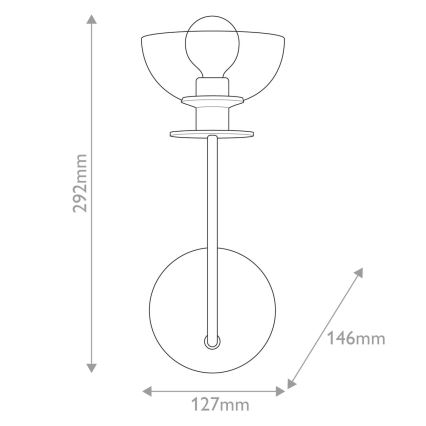 Alora Mood - Zidna lampa SYLVIA 1xE14/40W/230V crna