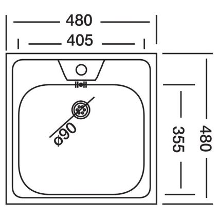 ALVEUS 1074634 - Kuhinjski sudoper ALLUX 48x48 cm inox/satin