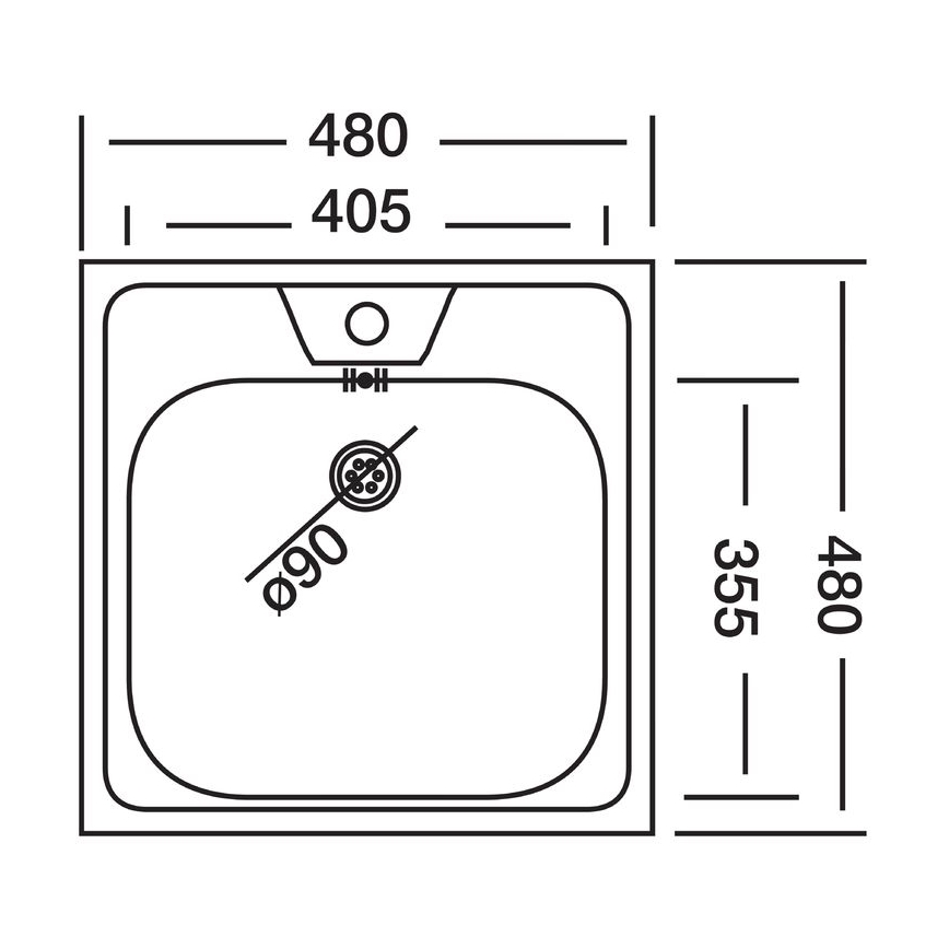 ALVEUS 1074634 - Kuhinjski sudoper ALLUX 48x48 cm inox/satin