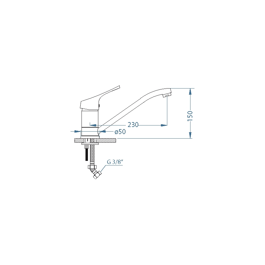 ALVEUS 1091137 - Slavina za sudoper RIVIERA 15 cm sjajni krom