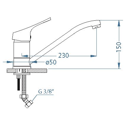 ALVEUS 1091137 - Slavina za sudoper RIVIERA 14,8 cm sjajni krom
