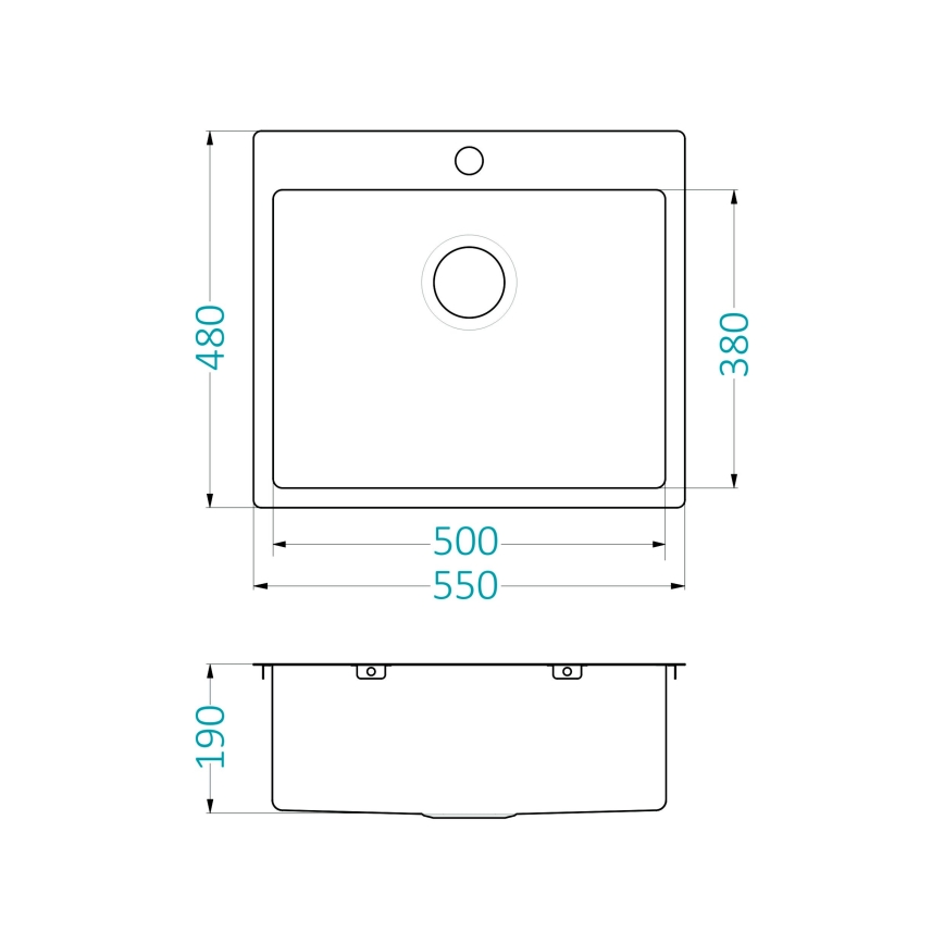 ALVEUS 1124382 - Kuhinjski sudoper QUARTO 55x48 cm satin