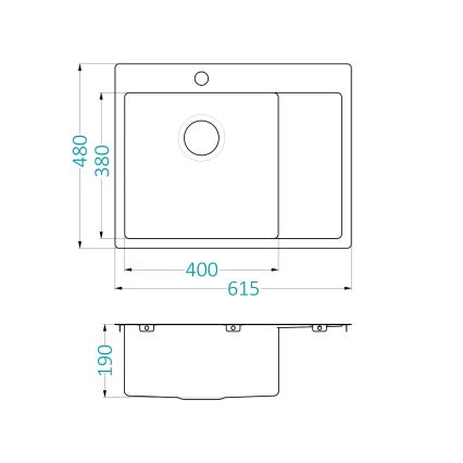 ALVEUS 1124383 - Kuhinjska sudopera QUARTO 61,5x48 cm satin