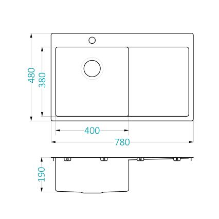 ALVEUS 1124384 - Kuhinjski sudoper QUARTO 78x48 cm saten