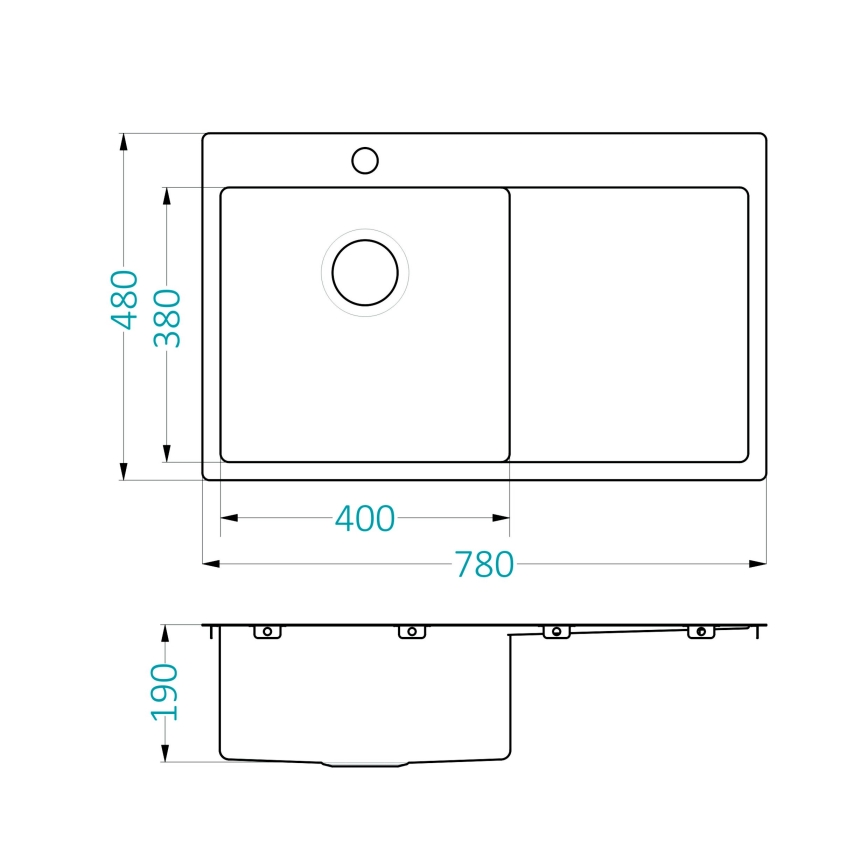 ALVEUS 1124384 - Kuhinjski sudoper QUARTO 78x48 cm saten