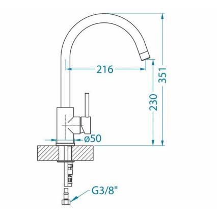 ALVEUS 1129028 - Slavina za sudoper ELZA 35,1 cm četkani čelik