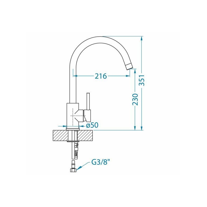 ALVEUS 1129028 - Slavina za sudoper ELZA 35,1 cm inox