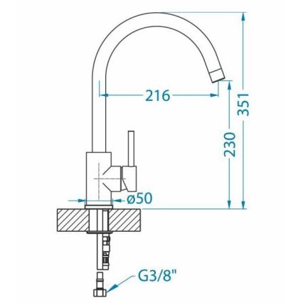 ALVEUS 1129036 - Slavina za sudoper ROXA 35,1 cm granit/bež boja