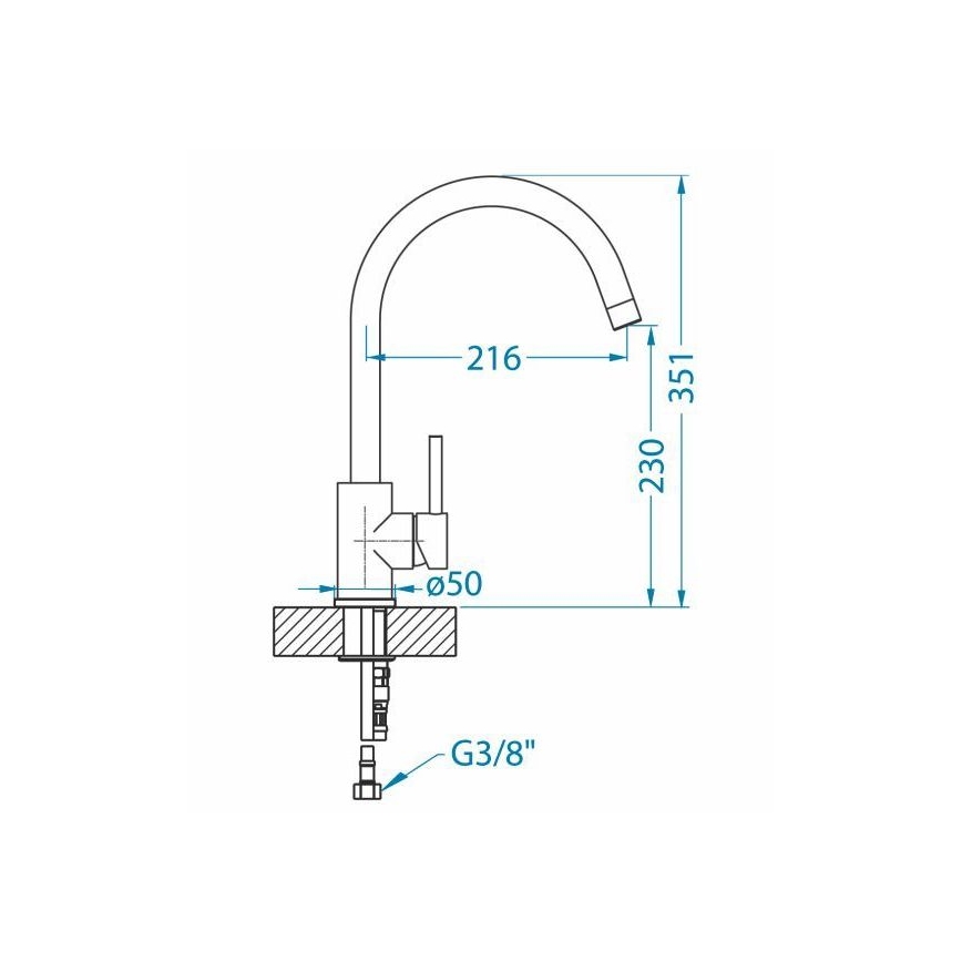 ALVEUS 1129036 - Slavina za sudoper ROXA 35,1 cm granit/bež boja