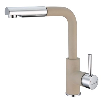 ALVEUS 1129045 - Kuhinjska slavina s raspršivačem na izvlačenje SIROS 29,7 cm granit/bež