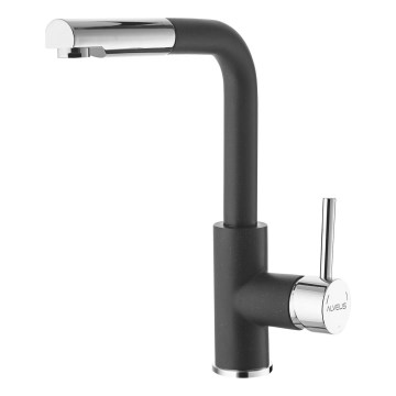 ALVEUS 1129048 - Slavina za sudoper s izvlačivom tuš slavinom SIROS 29,7 cm granit/crna