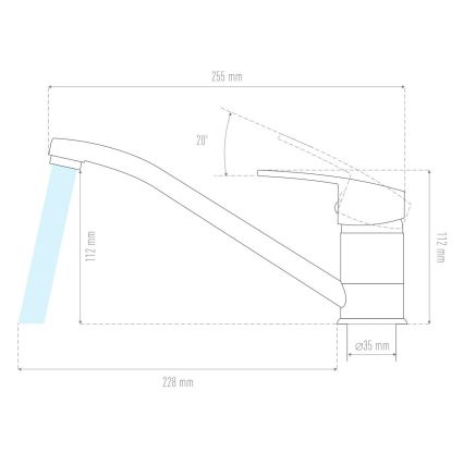 ALVEUS 1130435 - Slavina za sudoper NINA 13,5 cm granit/bež