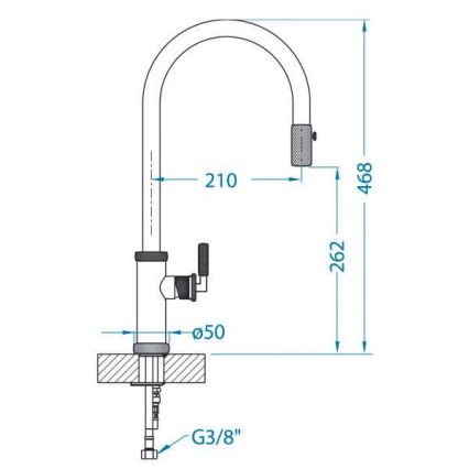 ALVEUS 1132179 - Slavina za sudoper s izvlačivom tuš slavinom NERINA 46,8 cm crna