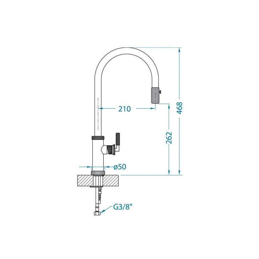 ALVEUS 1132179 - Slavina za sudoper s izvlačivom tuš slavinom NERINA 46,8 cm crna