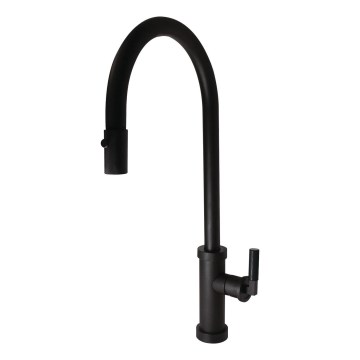 ALVEUS 1132179 - Slavina za sudoper s izvlačivom tuš slavinom NERINA 46,8 cm crna