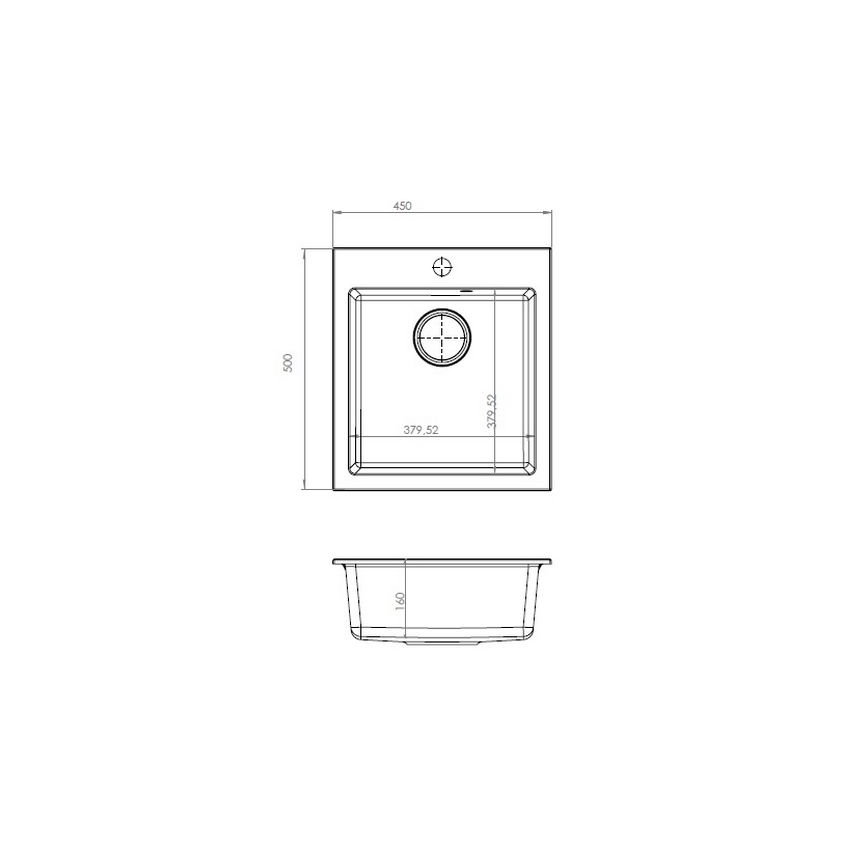 ALVEUS 1133432 - Kuhinjska sudopera CORTINA 50x45 cm granit/crna