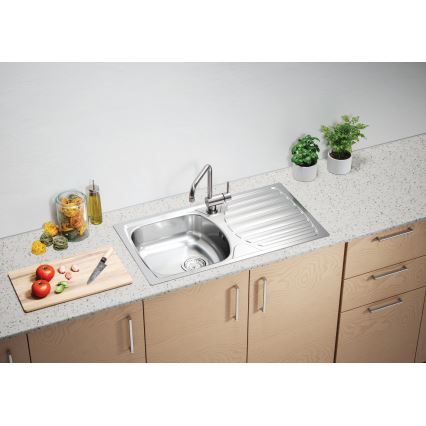 ALVEUS 1136539 - Kuhinjski sudoper BASIC 78x43,5 cm inox/satin, veliki otvor za odvod