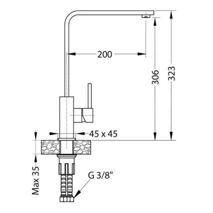 ALVEUS 1136742 - Slavina za sudoper AFRA 32,3 cm granit/crna