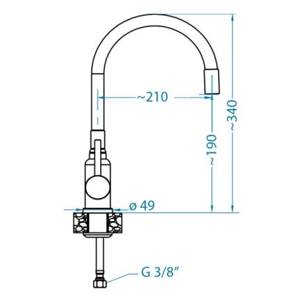 ALVEUS 1144427 - Slavina za sudoper s fleksibilnim izljevom MINTAS 34 cm sjajni krom/crna