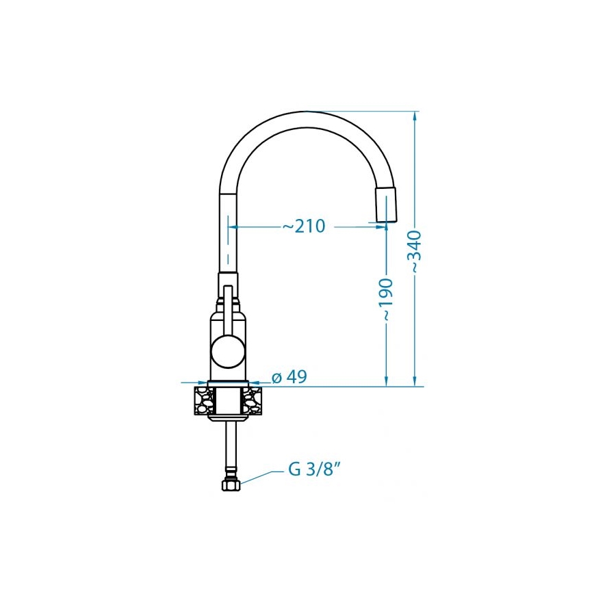 ALVEUS 1144429 - Slavina za sudoper s fleksibilnim vratom MINTAS 34 cm brušeni čelik/bež