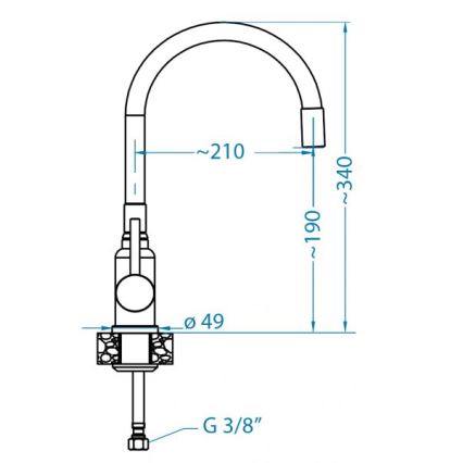 ALVEUS 1144433 - Slavina za sudoper s fleksibilnim vratom MINTAS 34 cm mat crna