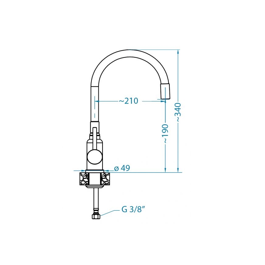 ALVEUS 1144433 - Slavina za sudoper s fleksibilnim vratom MINTAS 34 cm mat crna