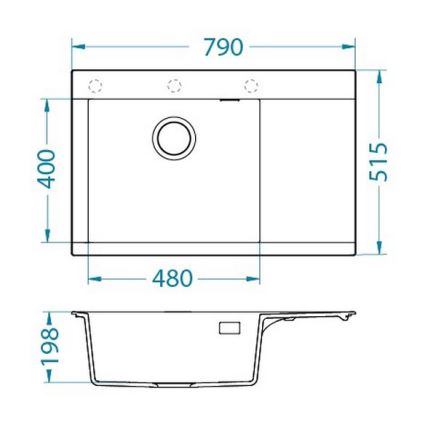 ALVEUS 1149303 - Kuhinjski sudoper PURE 79 x 51,5 cm granit/antracit