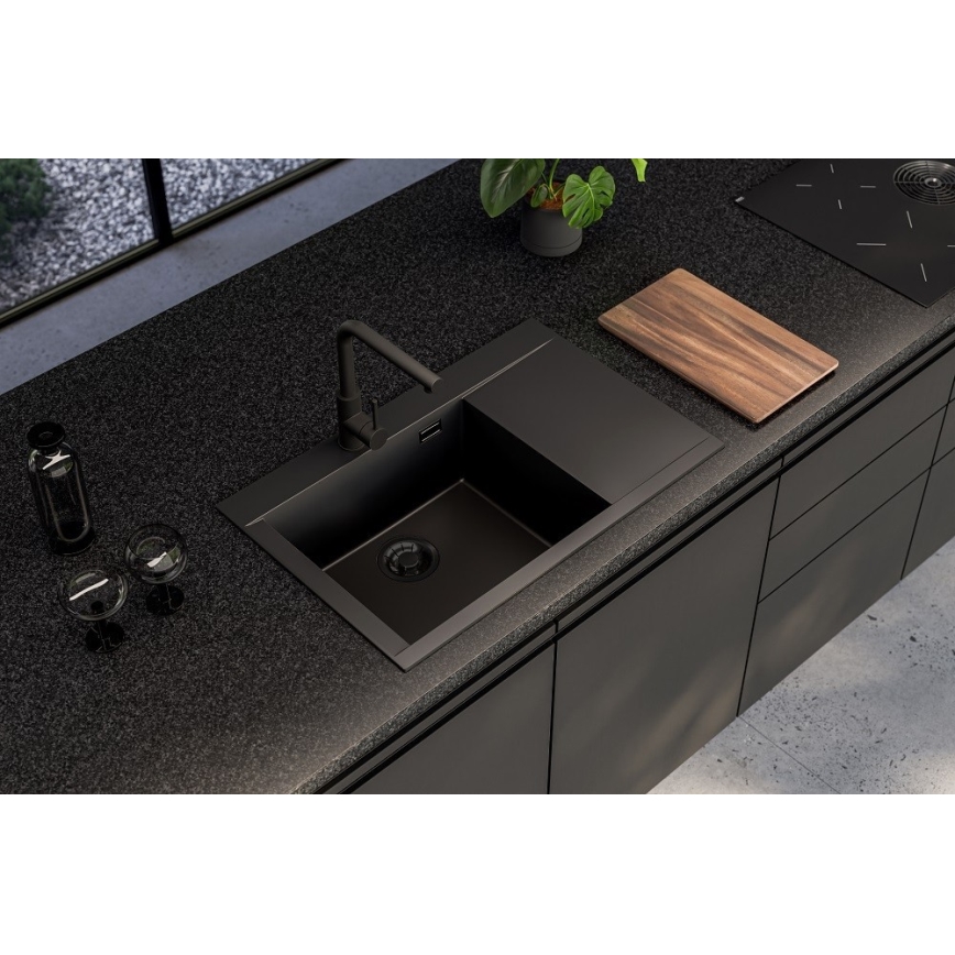 ALVEUS 1149305 - Kuhinjski sudoper PURE 79x51,5 cm granit/crna