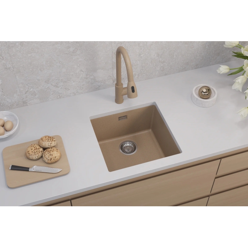 ALVEUS 1150047 - Kuhinjski sudoper OMNI 45x45 cm granit/bež