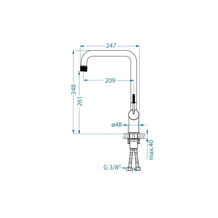 ALVEUS 1150762 - Slavina za sudoper FLORA 34,8 cm zlatna