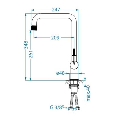 ALVEUS 1150764 - Slavina za sudoper FLORA 34,8 cm brončana
