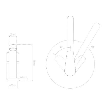 ALVEUS 1150800 - Kuhinjska miješalica CLARA 13,5 cm granit/crna
