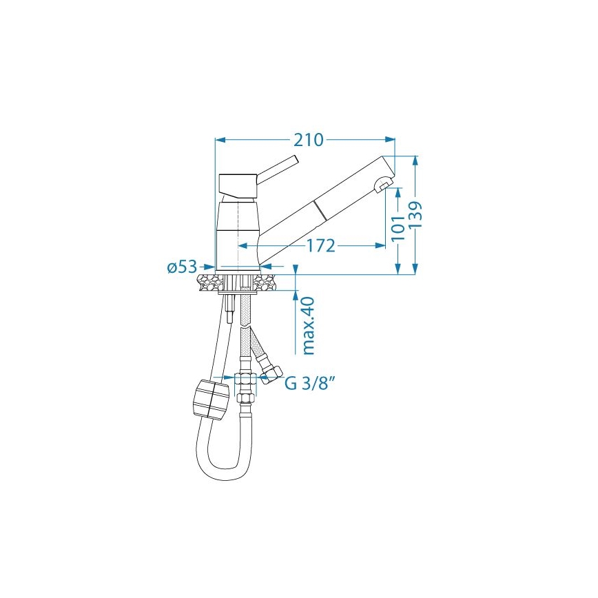 ALVEUS 1150888 - Slavina za sudoper s izvlačivom slavinom NANO 13,9 cm sjajni krom